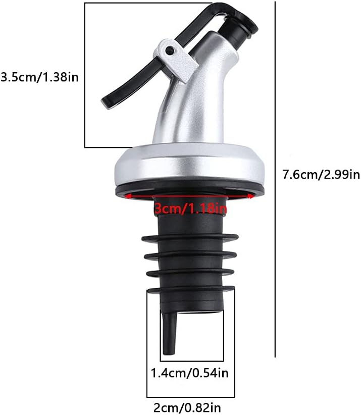 10 PCS Oil Pour Spouts, Olive Oil Vinegar Wine Dispenser with Leak-Proof Cap,Oil Bottle Stopper for Kitchen and Bar