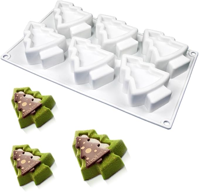 Christmas Tree Silicone Cake Mold, 3D Silicone Baking Molds for Cheesecake, Mousse, and Biscuits, Flexible Non-Stick Design, Easy Release (C_Christmas Tree)