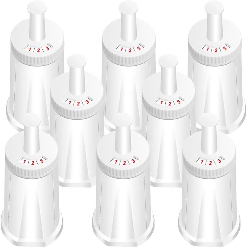 Filter - Replacement Water Filter Compatible with Breville Sage Claro Swiss For Oracle, Barista & Bambino - Compare to Part #BES008WHT0NUC1.Pack of 8(First use without adding coffee powder )