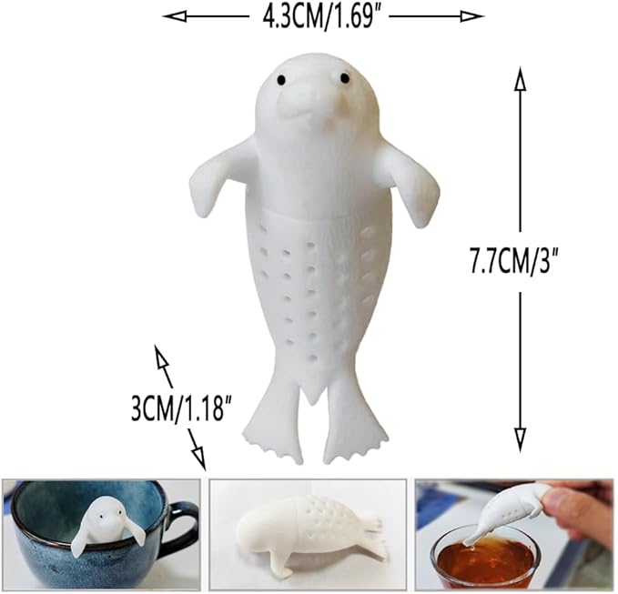 sea dog tea infuser cute animal silicone tea filters tea infuser, tea steeper for loose tea,loose tea holder,perfect for brewing tea for a more enjoyable afternoon tea time with friends and family!
