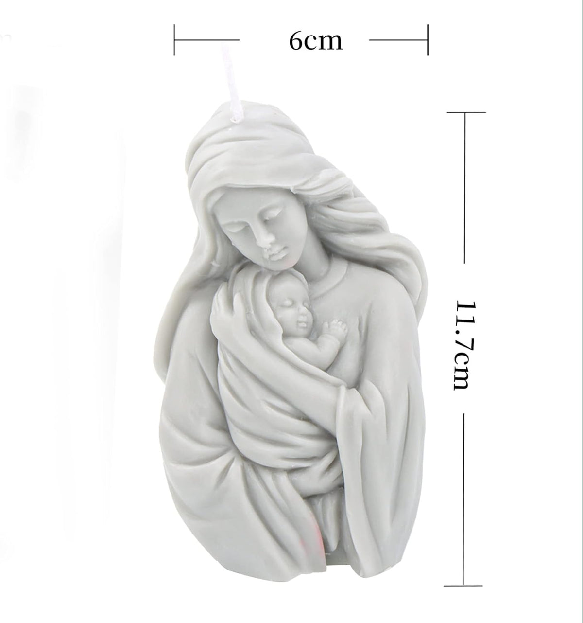 Conestabile Madonna Jesus Silicone Wave Spiral Candle Mold - Silicone Resin Casting Molds for Candle & Resin & Soap Craft Supplies