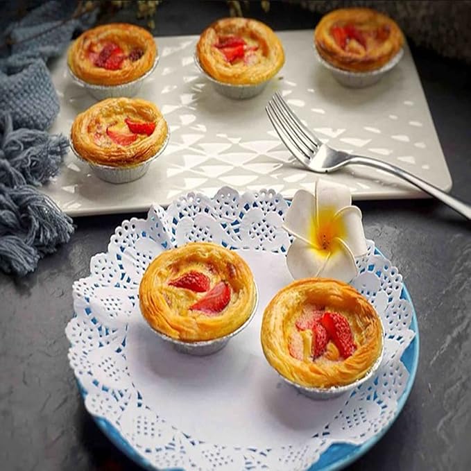 Aluminum Foil Pie Trays, Mini Pie Pans, Disposable Baking Tart Molds, Aluminum Foil Pie Pan for Baking Tart Eggs, Quiche Pie, Caramel Pudding Pie (400 PCS)