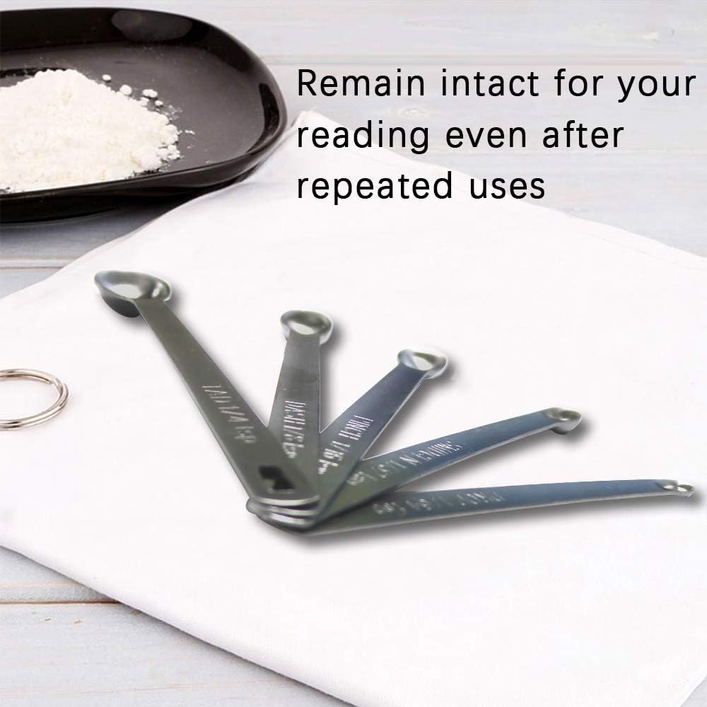 4Pack Mini Measuring Spoons Set, Heavy Duty Stainless Steel Teaspoon for Cooking and Baking, Suitable for Small Amount of Dry or Liquid Ingredients and Spices