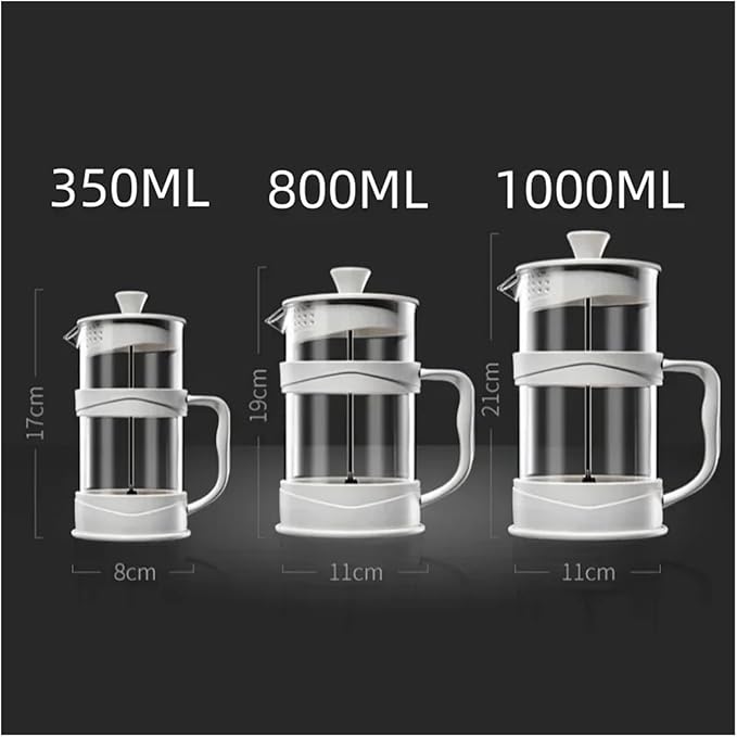Transparent Glass French Press Pot Heat-resistant Coffee Teapot Filter Cup Hand Punch Cold Brew Pot Household Office Coffee Cups(800ml)