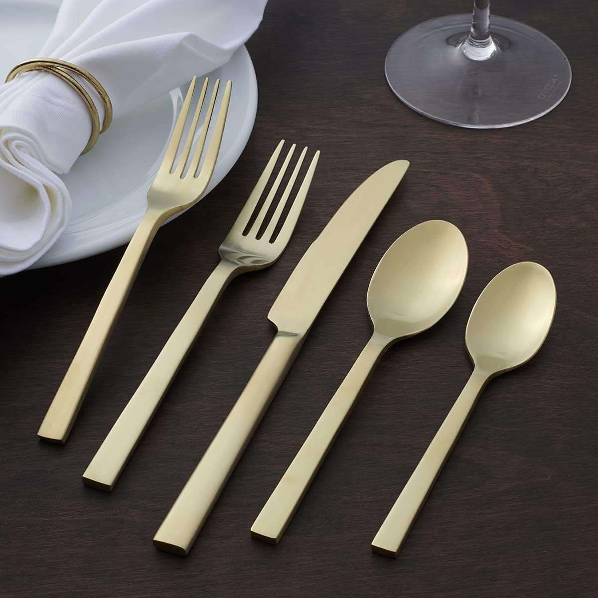 Oneida Chef's Table Champagne 20 Piece Everyday Flatware Set, Service for 4, 18/0 Stainless Steel, Silverware Set