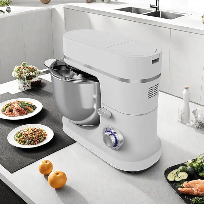 800W Stand Mixer 8 QT kitchen Dough Mixers 6+P Adjustable Speed Electric Household Mixers With Bowl,Dough Hook,Whisk And Beater For Baking,Pizza,Cake And Most Home Cooks