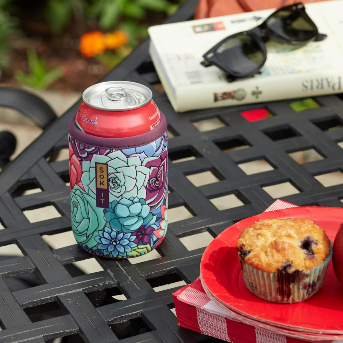 Sok It CanSok Sleeve for Beer & Soda Insulated Neoprene Cover (Basketball, 12oz Slim Can Sleeve)