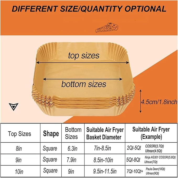 Large Air Fryer Disposable Paper Liners Nonstick 23cm Oven Airfryer Parchment Baking Paper ,Compatible For Ninja,Compatible For COSORI ,Grill Cooking Basket(23cm round,100 Pcs)