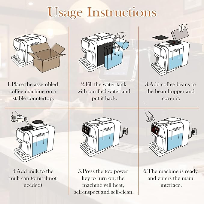 Fully Automatic Espresso Coffee Machine with Milk Cooler 4.3" Touchscreen Dual Heating 11 One Touch Beverages Adjustable Grinder & Milk Frother WiFi Smart Control