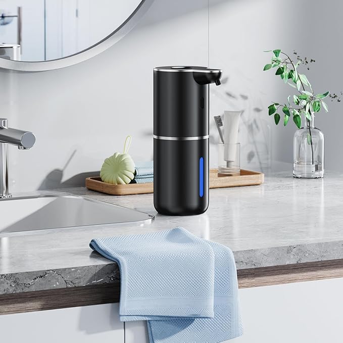 Automatic Liquid Soap Dispenser Touchless, Rechargeable Electric Dish & Hand Soap Dispenser with Smart Digital Display, 6 Adjustable Level, Wall Mounted, 380ml IPX5 for Kitchen and Bathroom