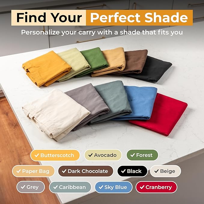 VeraMia Canvas Grocery Bag 3pc XL Set with Real Pockets, Long Shoulder Strap and Short Handle. Heavy Duty, Foldable, Washable
