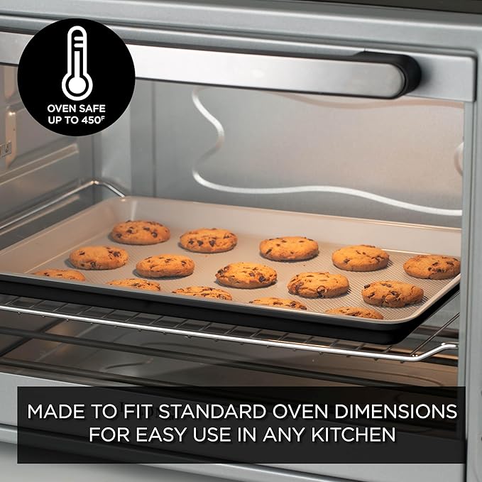 Country Kitchen Nonstick Stackable Bakeware Set - Durable, Easy Release Baking Set, Black, 6 Pcs