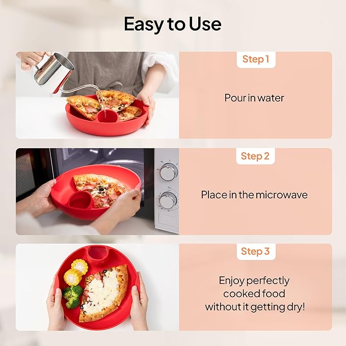 Longtail Company Microwave Steamer Bowl β BPA-Free Silicone Cooking Tray with Water Hole | Steam & Reheat Without Lid | Dishwasher Safe | Defrost, Reheat, Steam Veggies, Pizza, Meals | 9.6in - GREEN