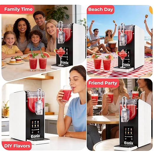 Slushie Machine No Ice Needed,64OZ Slushy Machine for Home with Auto-Clean Function,Commercial Frozen Drink Maker,6 Pre-Set Programs,LED Display,Frozen Margaritas,Frappés,Milkshake 
