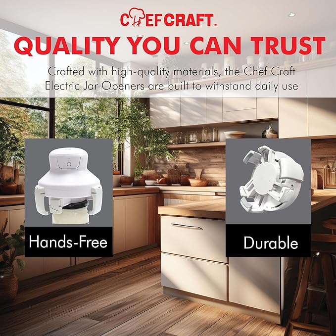 Chef Craft Hands free/Self-Centering, Three-Armed Electric Jar Opener