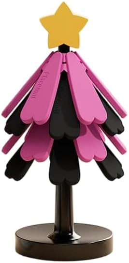 Christmas Tree Silicone Hot Pad, 4-Pack Heat Resistant Trivet for Pots and Pans, Holiday Kitchen Potholder, Coaster, Christmas Table Decor (Four Layers of red and Black + Stars)