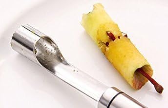 NewlineNY Stainless Steel Kitchen Tools: Zester Grater with Channel Knife, Apple Cupcake Corer, Fruit and Melon Scooper, Fruit & Veggie cutting knife, 4 Pcs Set