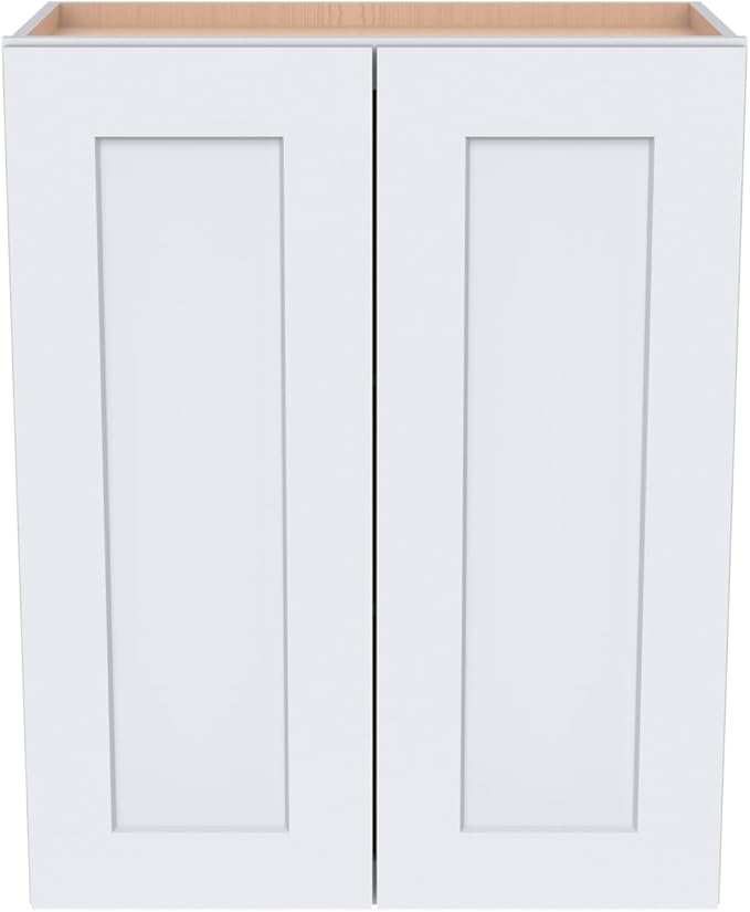 Wall-Mounted Cabinet – Solid Wood Shaker Style Medicine Cabinet with Adjustable Shelves & Soft-Close Doors for Bathroom, Kitchen, and Office Storage (White, 39" W x 12" D x 42" H)