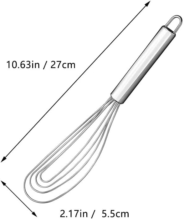 10.63" Stainless Steel Flat Whisk,Egg Beater for Blending,Whisking,Beating,or Stirring