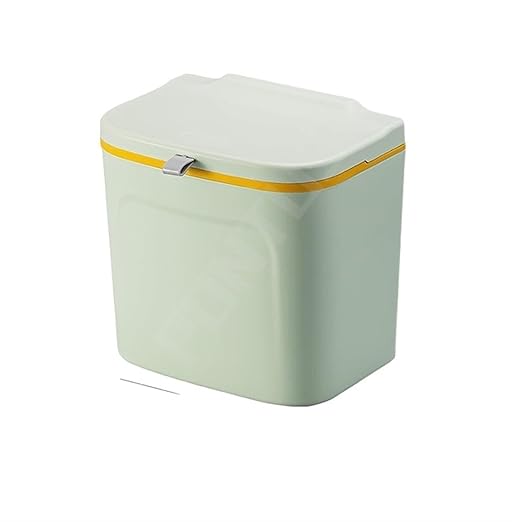 Hanging Trash Can, Kitchen Garbage Bin Waste Bins, Plastic Wall-Mounted Trash Can Adhesive Storage Garbage Bin with Lid Cabinet Hanging Bathroom Trash Can Home Kitchen Accessories (Color : B)