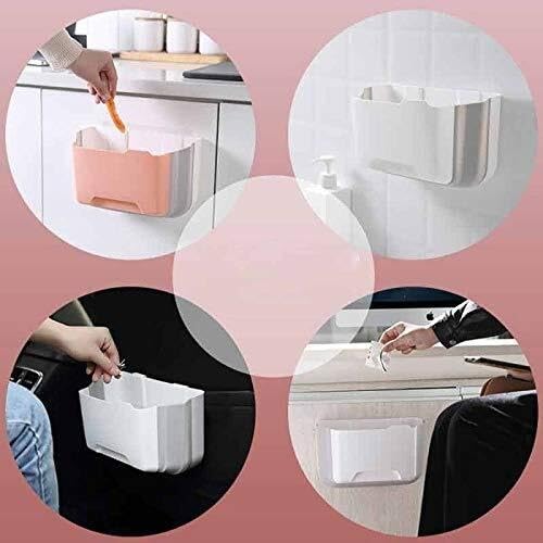 Hanging Trash Can, Kitchen Garbage Bin Waste Bins, Trash Can Kitchen Cabinet Door Wall Mounted Folding Waste Bin Kitchen Cabinet Door Hanging Trash Can Home Mounted Folding Storage Bin ( Color : A )