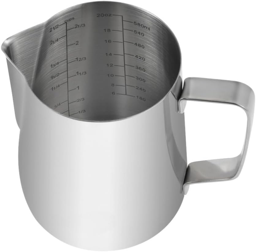 Kichwit Stainless Steel Measuring Cup, Metal Measuring Cup with Handle, 20oz / 600ml / 2.4 Cups