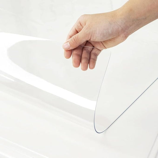 Warmstar Clear Table Cover Protector 22 x 44 Inch,1.5mm Thick Plastic Table Cover Rectangle,PVC Clear Table Protector,Desk Protector Mat for Kitchen, Dresser, Writing Desk，Dining Room Table