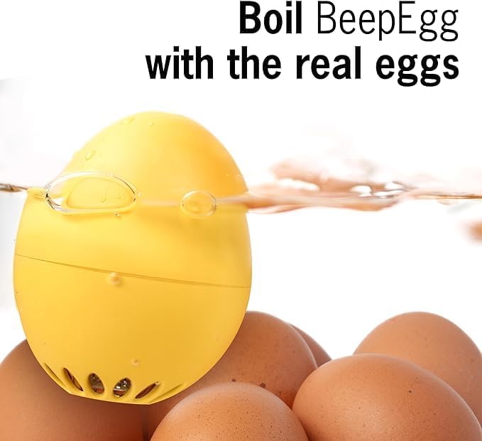 BeepEgg Basic Orange – Egg Timer for Boiling Eggs – Musical Egg Cooker for Soft, Medium, Hard Boiled Eggs – Food Safe – Singing Floating Egg Timer – Egg Cooker for 3 Levels of Doneness - Brainstream