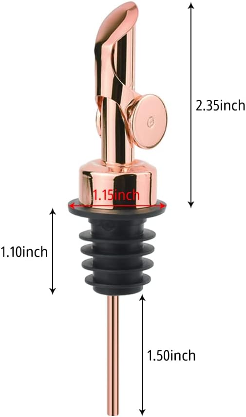 MEETSWEET Olive oil dispenser spout, pour spouts，304stainless steel automatic opening and closing spout, leak-proof, for olive oil, vinegar, wine and other liquid bottles (304rose)