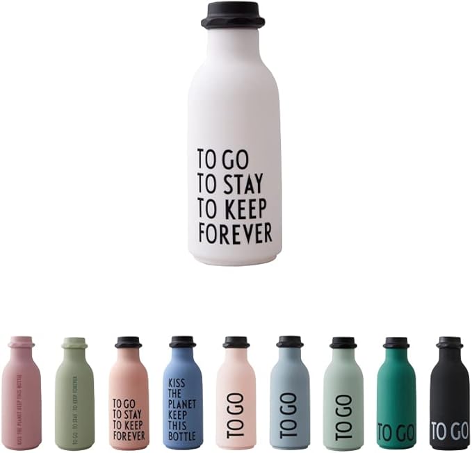Design Letters To Go Water Bottle 17 Oz | Vintage Drinking Bottle Unbreakable | Milk Container Shape Bottle Leakproof, BPA/BPS Free, Drop Safe | Drinking Jar Bottles for Kid, Adult| Titan Water Bottle