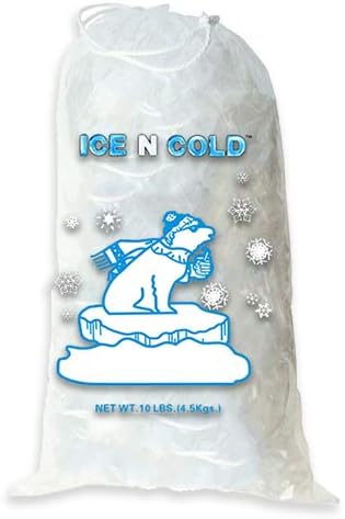 Ice Bags with Drawstring Closure | 10lb, 400ct/cs | 41 mic Thickness | Portable Storage and Freezer Keeper