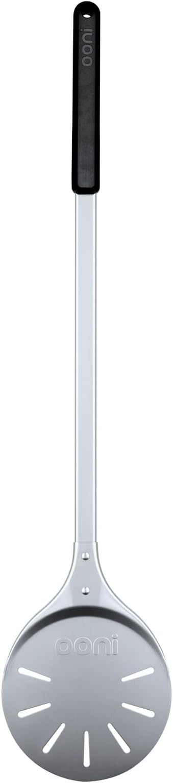 ooni Pizza Turning Peel - 7 Inch Aluminum Perforated Pizza Peel, Lightweight Metal Pizza Turner with Long Handle, Pizza Tools, Pizza Oven Accessories