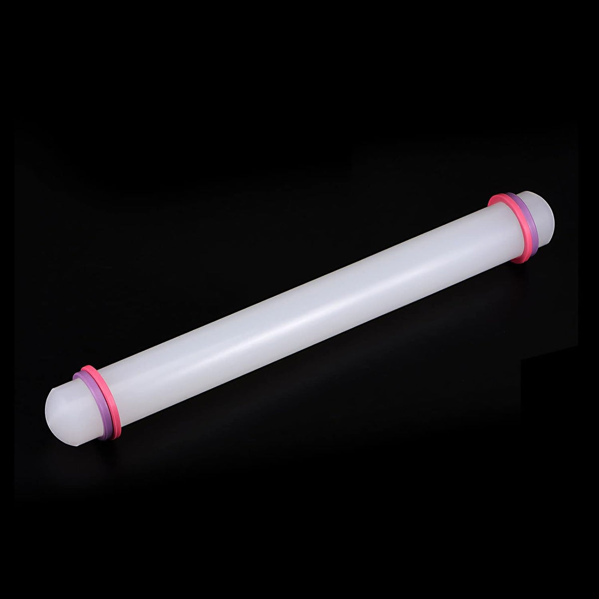 HARFINGTON Fondant Rolling Pin 13 Inch x 1.38 Inch Adjustable Guide Rings Non-Stick PP Plastic Fondant Roller Dough Roller Kitchen Decorating Tools for Cookie Pastry Pizza Clay