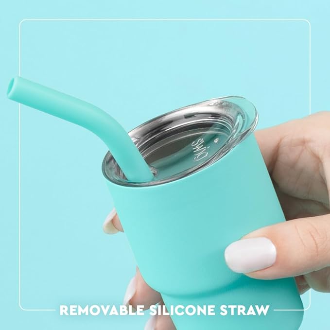 Swig Life Swig Shots Insulated Tumbler 2oz, Stainless Steel Mini Tumbler with Lid and Silicone Straw, Double Wall & Vacuum Sealed, Mini Tumblers for Shots (Taco Night)