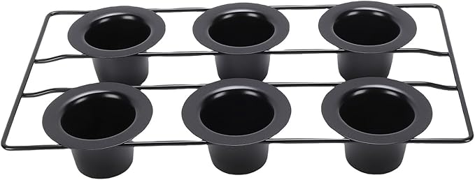 HEEPDD 6 Cup Popover Pans, Popover Pans Heavyweight Carbon Steel Bakeware Easy to Pan for Pudding Muffins Popovers Baking 6 Cup, Deep Non Stick Sturdy loaf pan