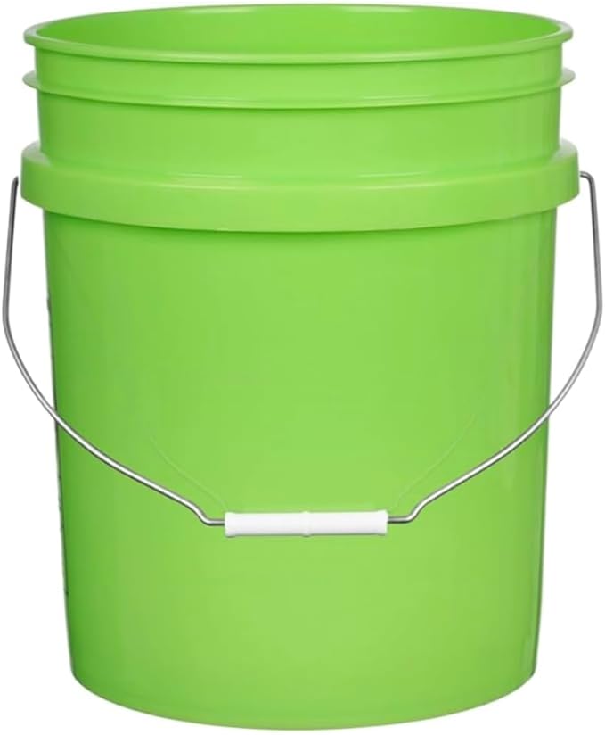 House Naturals 5 Gallon Premium HPDE Plastic Bucket - Made in USA Food Grade Storage Container, BPA Free All Purpose Pail (2, Lime)