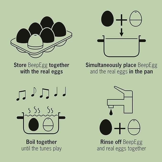 Rooster Beepegg – Egg Timer for Boiling Eggs – Musical Egg Cooker for Soft, Medium, Hard Boiled Eggs – Food Safe – Singing Floating Egg Timer – Egg Cooker for 3 Levels of Doneness - Brainstream