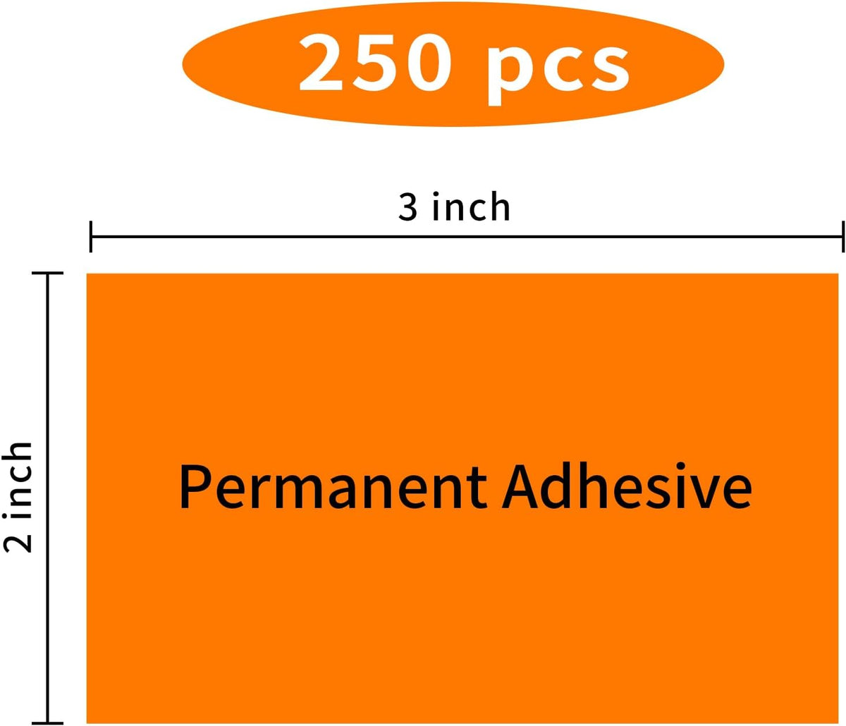 STARLIBOO Neon Colored Labels Stickers 3 x 2 Inch, Rectangle Moving Labels Stickers, 250Pcs Garage Sale Price Stickers, Adhesive Moving Labels for Boxes- Fluorescent Orange