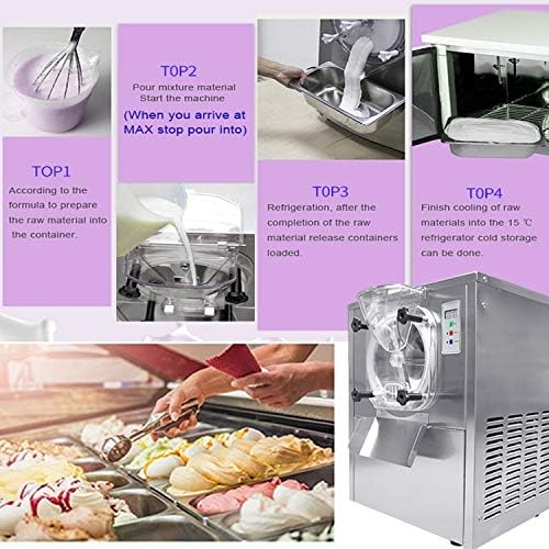 Kolice Commercial Desktop Hard ice Cream Machine, Counter top Hard ice Cream Maker, Ice Cream Machine, Snack Food Machine for Restaurant, Snack Bar, Ice Cream Shop