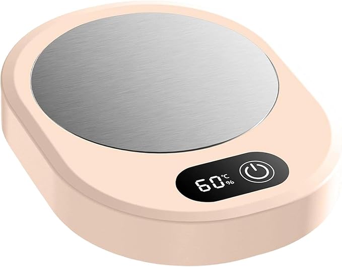 Amagogo Electric Beverage Warmer Plate Portable,Smart Coffee Heater with 4 Temperature Settings for Office Home, Pink