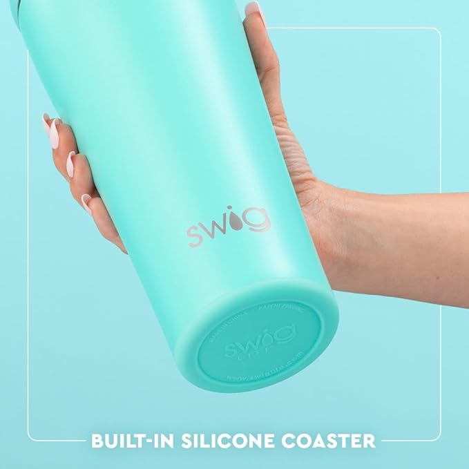 Swig Life 32oz Straw Tumbler, Travel Coffee Tumbler with Lid, Cup Holder Friendly Travel Coffee Mug, Stainless Steel, 32 oz Reusable Insulated Coffee Mug (Saturdays In Starkville)