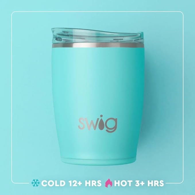 Swig Life 12oz Insulated Tumbler, Travel Coffee Tumbler with Lid, Cup Holder Friendly Travel Coffee Mug, Stainless Steel, 12 oz Reusable Insulated Coffee Mug (Saturdays in Baton Rouge)
