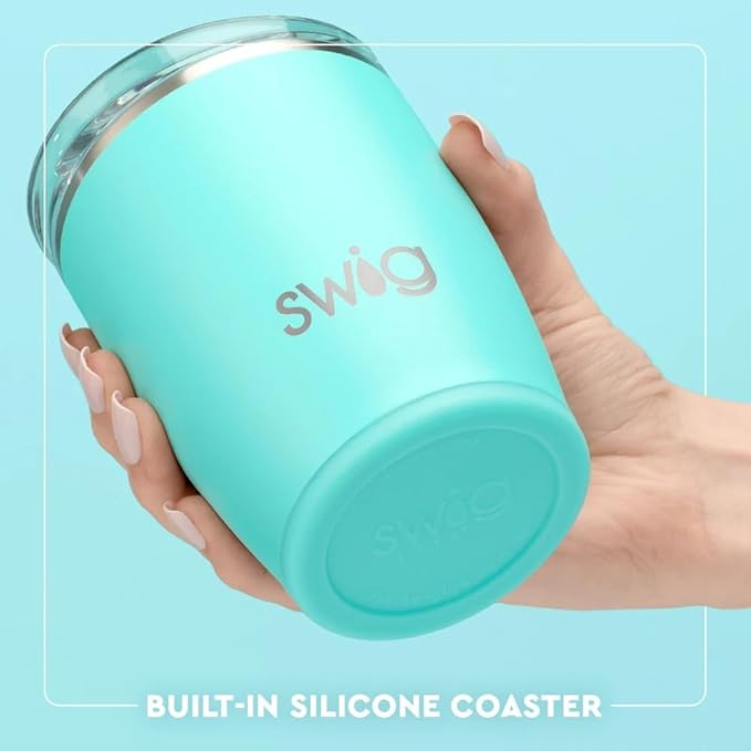 Swig Life 12oz Insulated Tumbler, Travel Coffee Tumbler with Lid, Cup Holder Friendly Travel Coffee Mug, Stainless Steel, 12 oz Reusable Insulated Coffee Mug (Saturdays in Lexington)