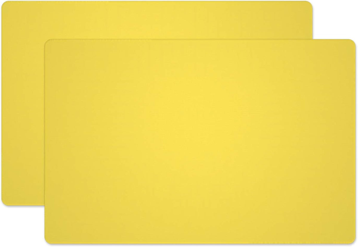Silicone Placemats, Food-Grade Non-Slip Waterproof, Dining, Stain Resistant, Countertop Protector, Kitchen Counter Mat, Heat Resistant, Baking mat Dishwasher Safe (23.6"×15.7"-2pack, Yellow)