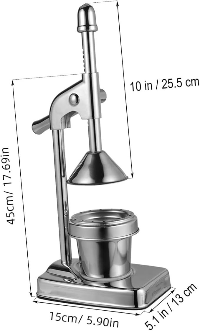 GLEAVI Stainless Steel Manual Citrus Juicer Hand Press Juicer for Fruits and Vegetables Effortless Extraction Easy to Clean for Home Use