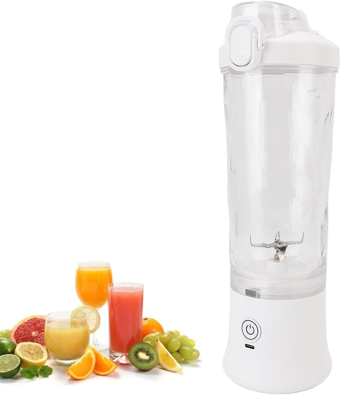Portable Blender 600ml USB C Rechargeable Mini Juicer Cup with Stainless Steel Blades 18000RPM - Powerful Motor for Smoothies, RGB Light, Travel & Gym Use