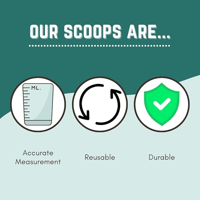 6.5 mL (6.5 CC) Long Handle Scoop for Measuring Coffee, Pet Food, Grains, Protein, Spices and Other Dry Goods (Pack of 100)