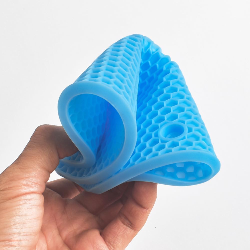 homEdge Silicone Trivets Mat, 6 Packs Multipurpose Non Slip Heat Resistant Pot Holder-Blue