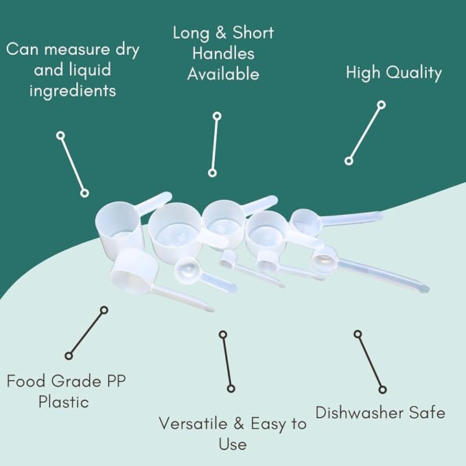 1.5 mL (1.5 CC) Long Handle Scoop for Measuring Coffee, Pet Food, Grains, Protein, Spices and Other Dry Goods (Pack of 25)