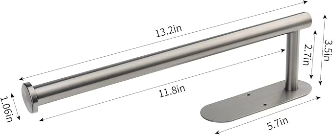 Paper Towel Rolls - for Kitchen, Self-Adhesive Under Cabinet,Both Available in Adhesive and Screws,Stainless Steel Paper Towel Holder Bulk(Grey)